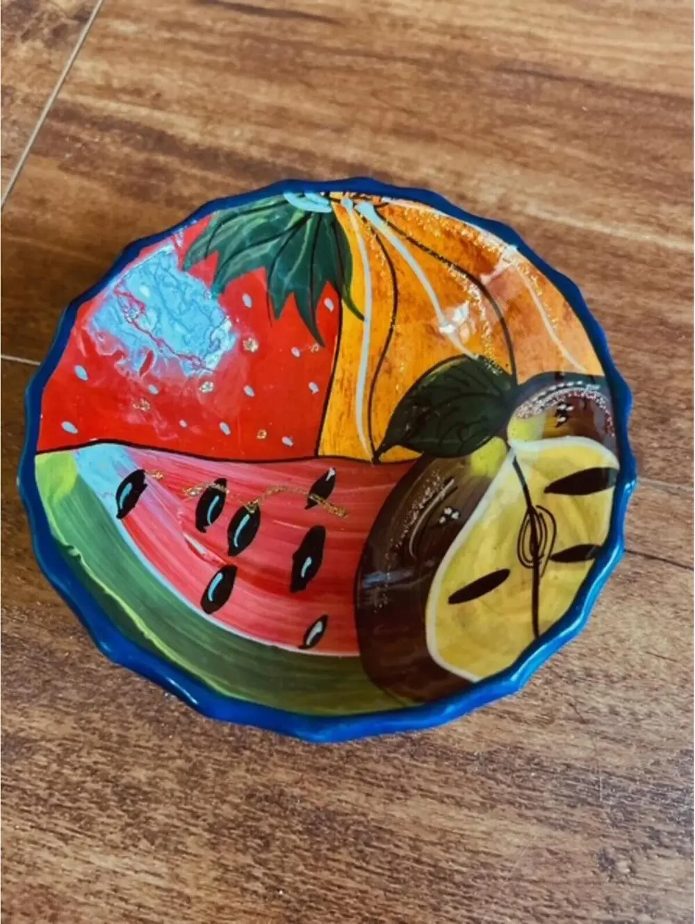 Hand-Painted Ceramic Fruit-Themed Small Bowl